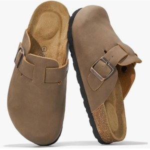 project cloud genuine leather footbed clogs for women memory foam arch support slippers for women trendy slip ons women's mules & clogs sandals (benton)
